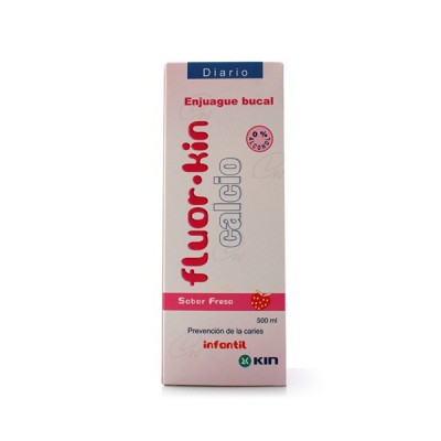 FLUOR KIN CALCIO ENJUAGUE BUCAL FRESA 500 ML